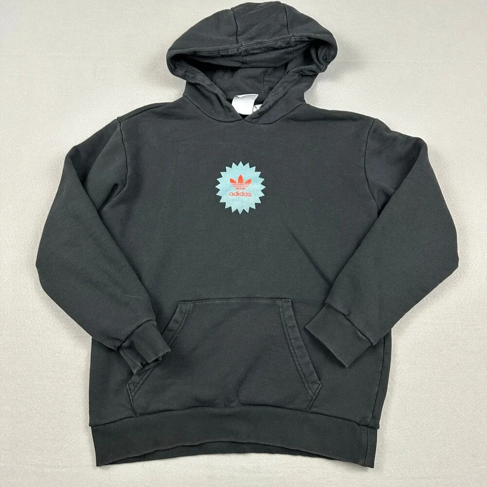 Adidas Hoodie Men Small Black Sunburst Graphic Change Is Team Sport Sweatshirt S